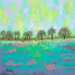 Field of Dreams by Jo Starkey - Original Painting on Board sized 20x20 inches. Available from Whitewall Galleries